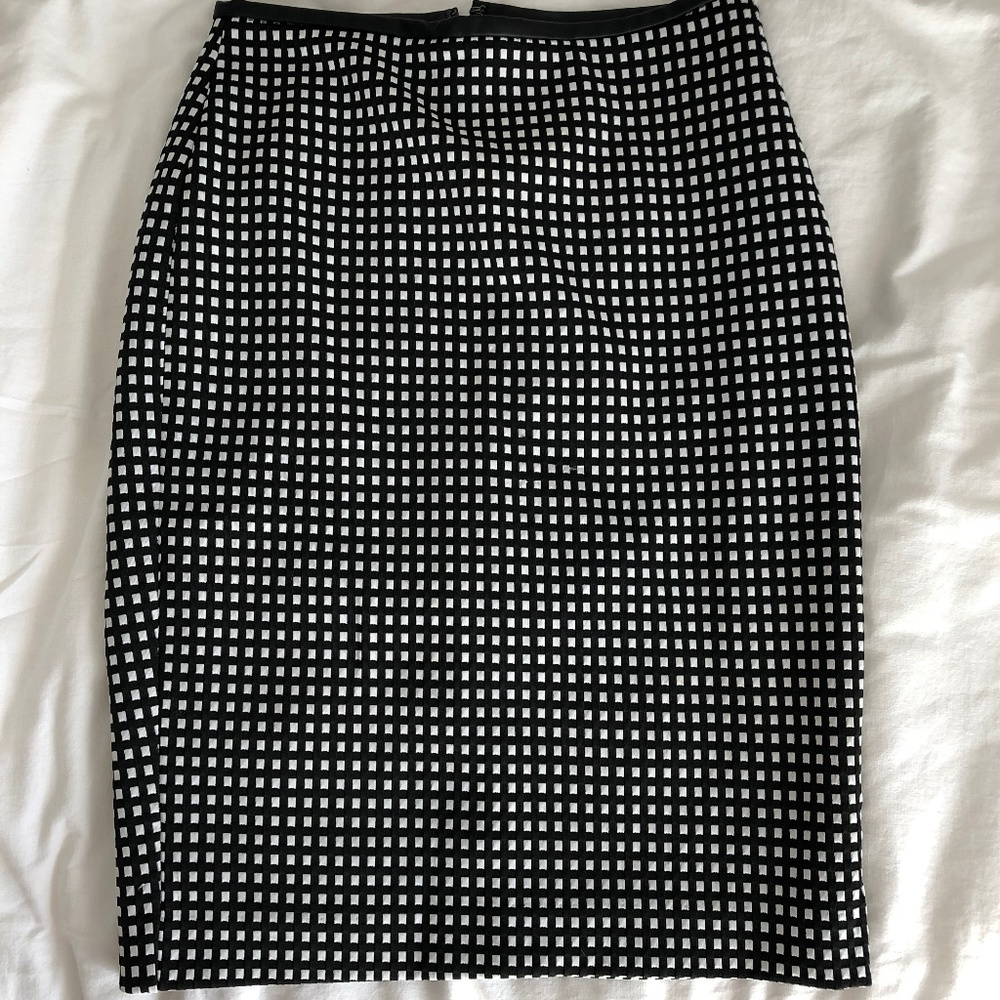 Black and White grid Express Pencil Skirt